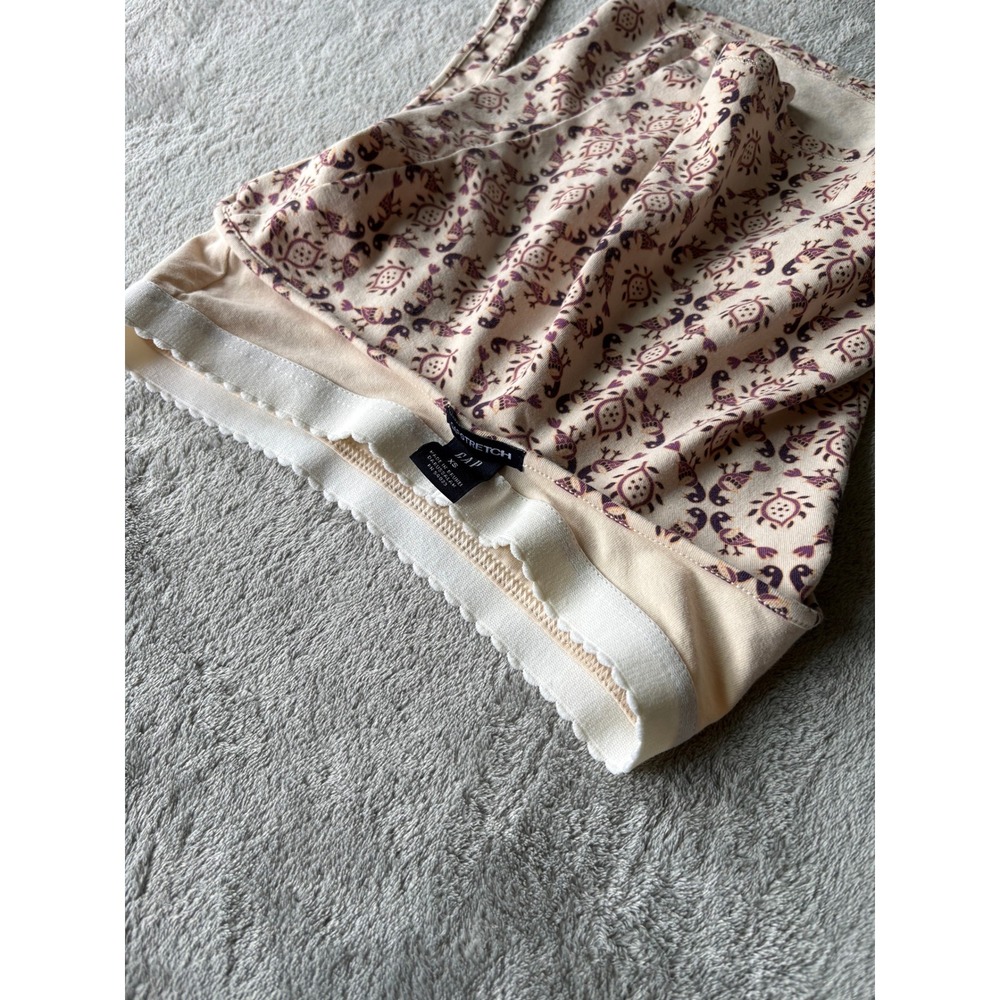 Vintage Y2K Gap Halter Crop Top XS Damask Bird Print Boho Summer Retro Stretchy - Picture 6 of 15